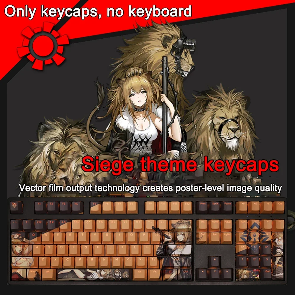 Game Arknights Honeyberry Alle Charaktere Tastenkappen PBT Dye-Sub Cherry Hintergrundbeleuchtete Tastenkappen Anime-Tastenkappen für ANSI 61 87 108 Layout – Detail 25