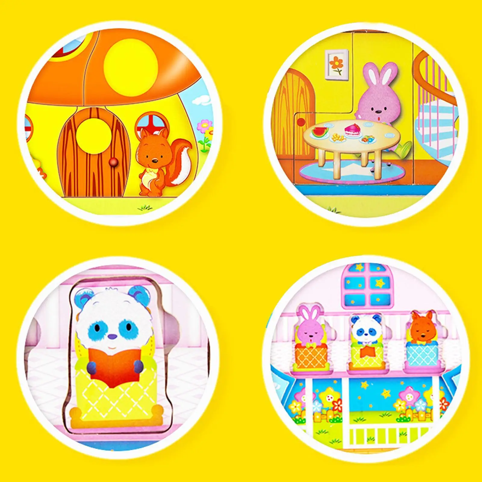 ألغاز خشبية للأطفال ألعاب تعليمية على شكل حيوانات خشبية لمرحلة ما قبل المدرسة ألغاز الصور المقطوعة للأطفال والبنات والسفر المنزلي والمدرسة المنزلية #5