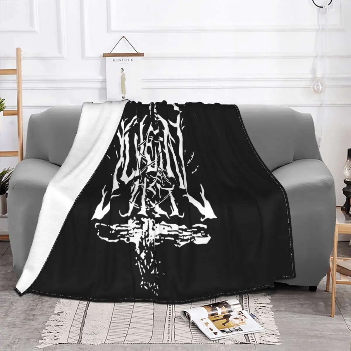 Funeral Mist Logo Flag Marduk Blaze Of Perdition Watain Dark Funeral Ondskapt Women Men Throw Blanket