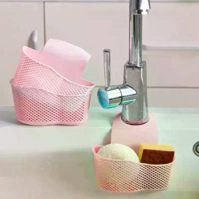 Sink Draining Hanging Basket Adjustable Kitchen Accessories Sink Bag Soap Sponge Shelf Faucet Holder For Bathroom