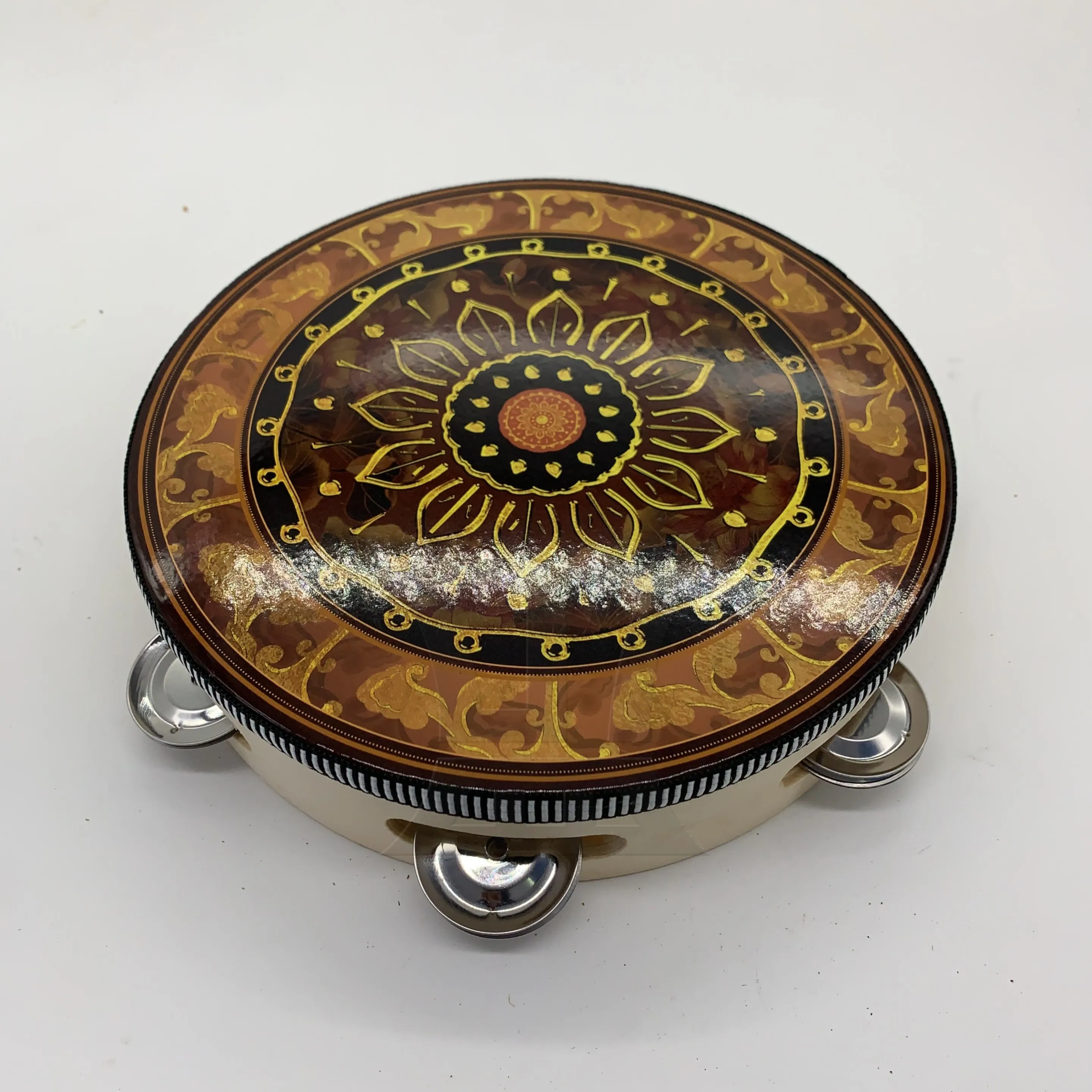 

Yibuy 1pc 8inch Log Color Hand Drum Sunflower Pattern for Singing Accompaniment