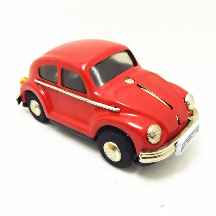 [Divertido] colección para adultos juguete de cuerda Retro lata de Metal el coche escarabajo juguete mecánico figuras de juguete de relojería modelo regalo para niños