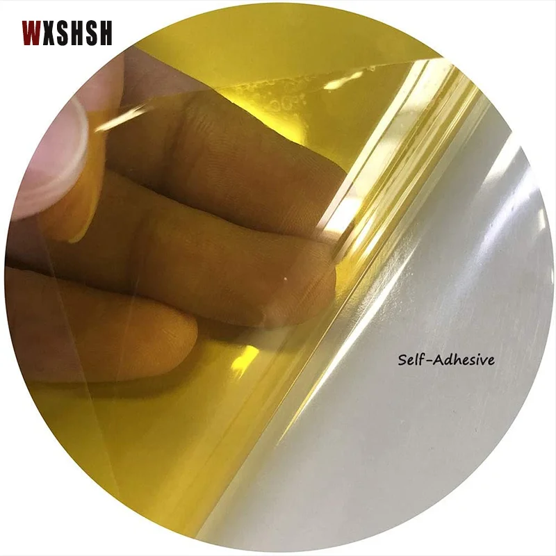 Stained Glass Stickers UV-Prevention Insect Prevention Decorative Films Explosion-Proof Self-Adhesive Removable Tint-Film Yellow