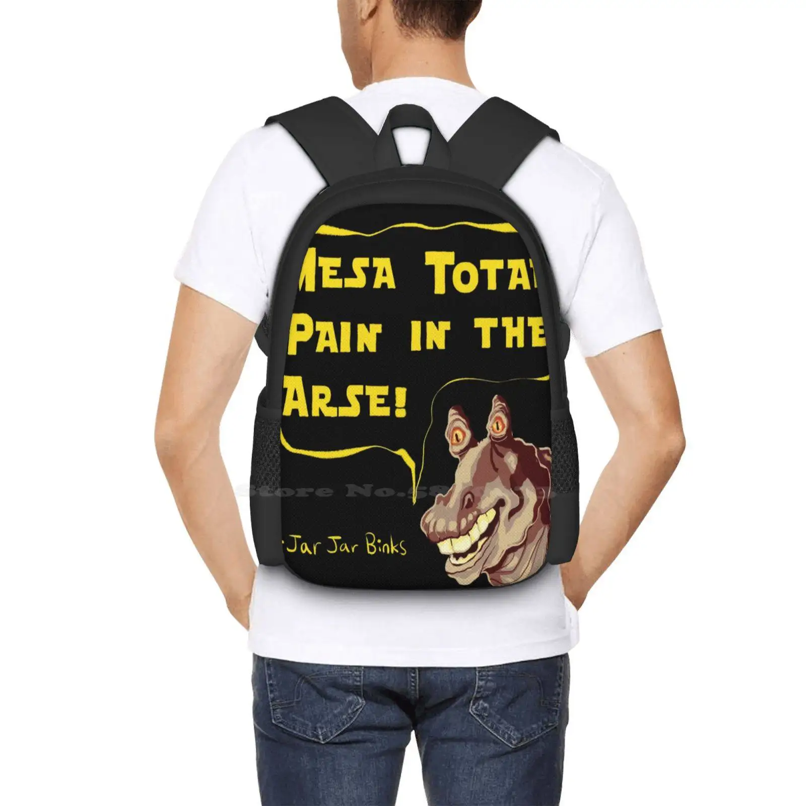 Jar Jar Binks Is A Pain In The Arse Teen College Student Backpack Pattern Design Bags Jarjarbinks