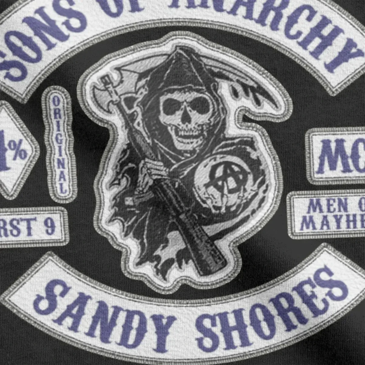 Men Women\'s T-Shirts Sons Of Anarchy 9 Vintage Cotton Tee Shirt Short Sleeve Sandy Shores T Shirt Round Neck Clothing Plus Size