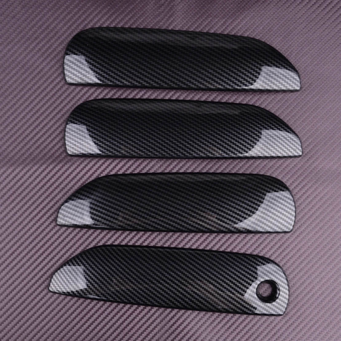 Grãos de fibra de carbono Exterior Maçaneta Cobre, ABS Guarnição, Fit para Honda Fit Hatchback, 2009, 2010, 2011, 2012, 2013