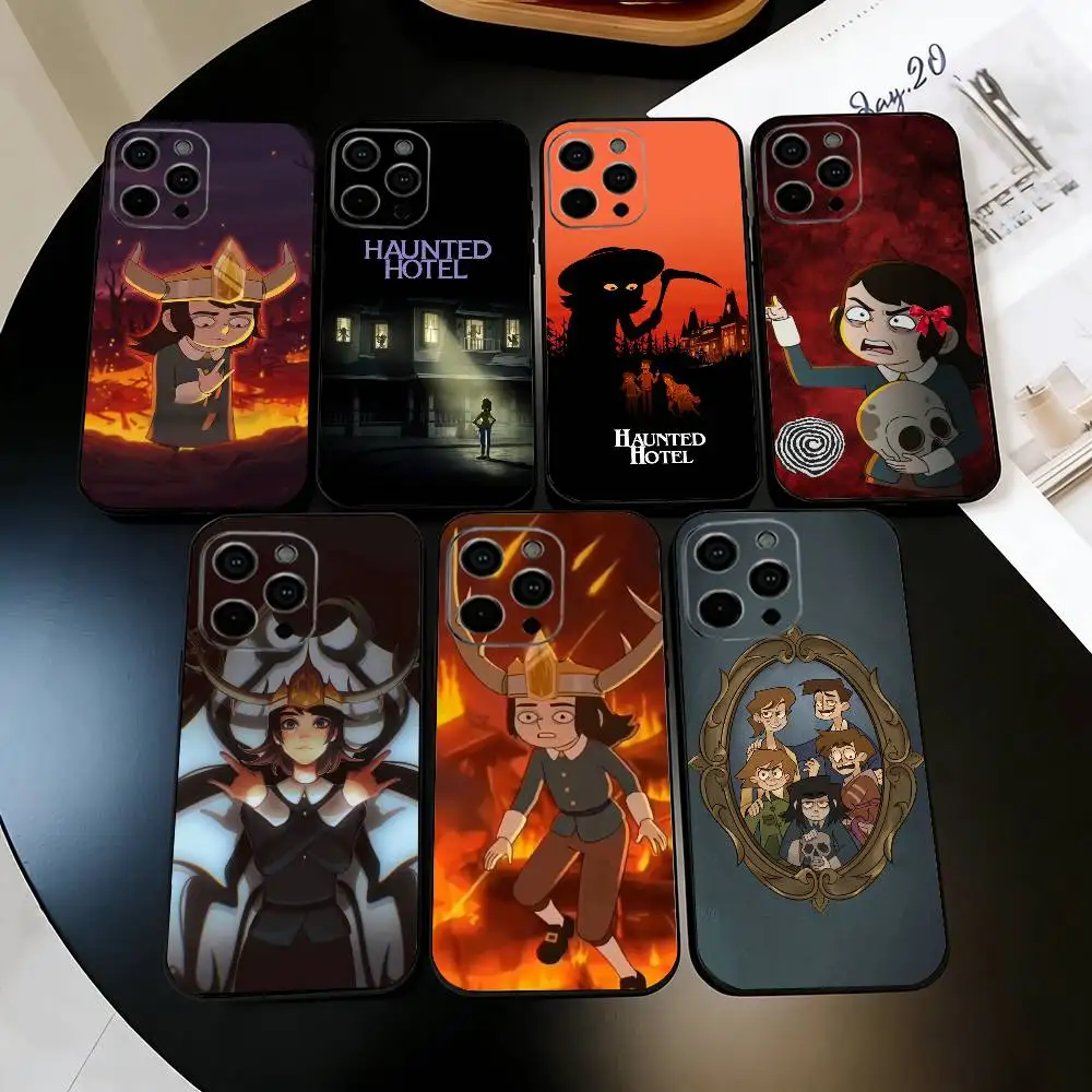 

H-Haunted H-Hotel A-Abaddon-es Phone Case For iPhone 17,16,15,14,13,12,11 Plus,Pro Max,XS,Soft Silicone Black Cover