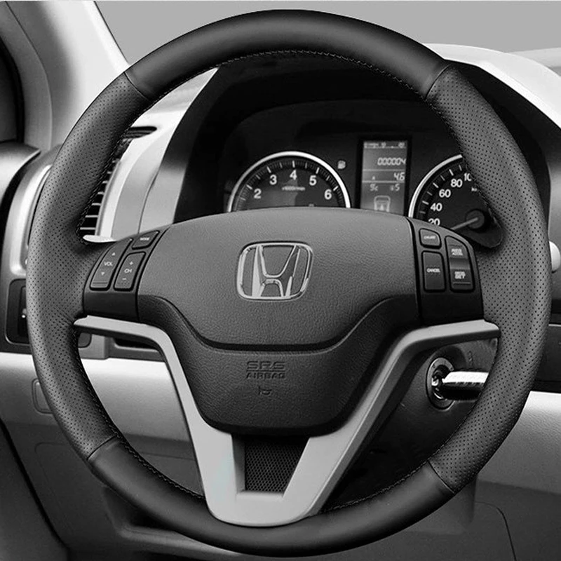 For Honda CR-V CRV 2007 2008 2009 2010 2011 Manual Sewing Car Steering Wheel Covers Microfiber Leather Car Interior Accessories