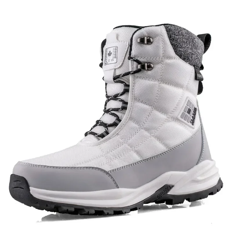 

Men Boots Winter Fashion Outdoor Mens Shoes High-top Hiking Ankle Boots Waterproof Blizzard-proof Shoes Snow Plush Male Shoes