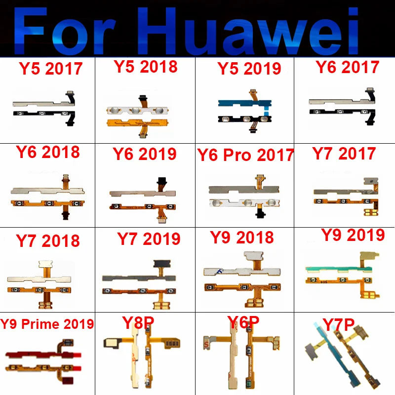 For Huawei Y5 Y6  Y7 Y9 Pro Prime 2017 2018 2019 Y8P Y6P Y7P Y6Pro Power Volume Side Button Flex Cable