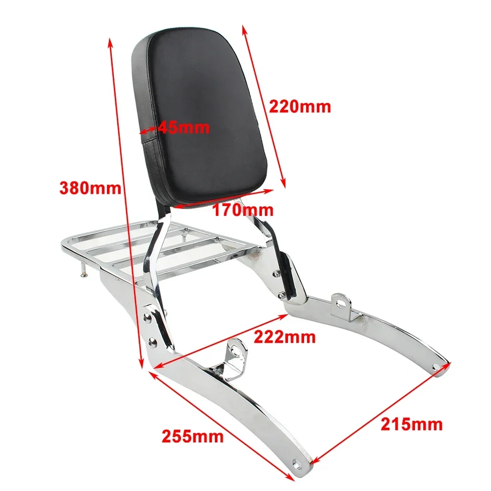 

For Yamaha Virago 400 535 XV400 XV535 Virago400 Virago535 Motorbike Rear Passenger Backrest Sissy Bar