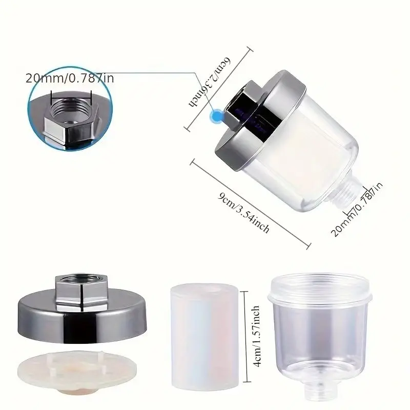 Multifunctional Water Purification Faucet That Does Not Require Electricity (with Four Filters) - Replaceable Kitchen, Washbasin, Toilet and Shower Filter - Compatible with Standard Thread