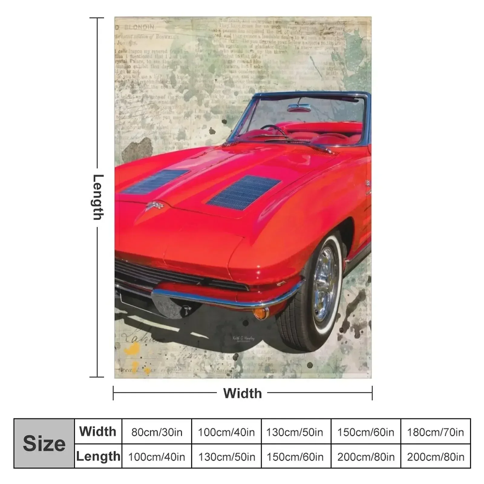 Top Down Vette Throw Blanket Hairys Giant Sofa Bed linens Multi-Purpose Flannel for winter Blankets