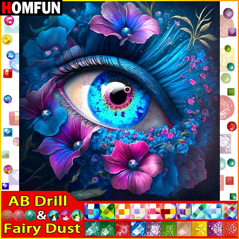 

Картина из страз HOMFUN с изображением Феи пыли AB 5d, полноразмерная/круглая «цветок глаз», искусственная вышивка, домашний декор