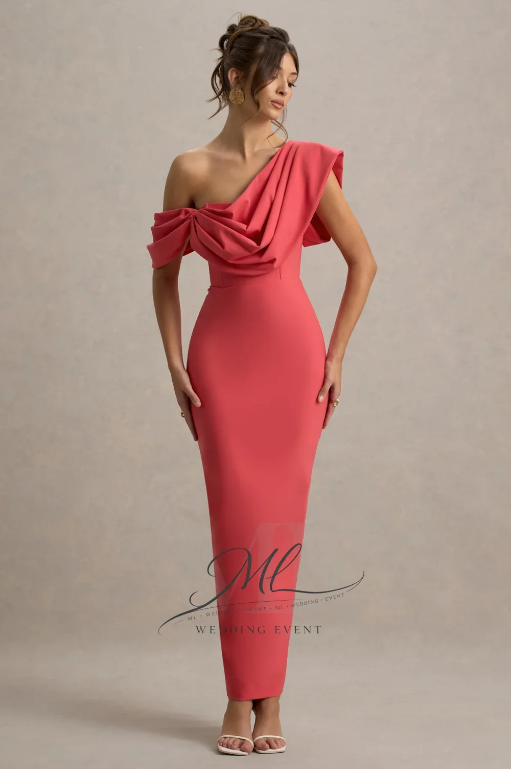 ML Vintage Multiple Color Formal Dress Elastic Backless Celebrity Draped Shoulder Maxi Dress Women Gowns Event Prom Gowns Custom
