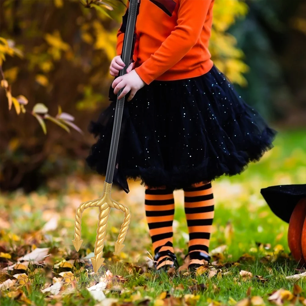 Accesorios de rendimiento de Triple horquilla, juguete Tridente de Halloween, decoración, juguetes para niños, plástico de imitación, 2 uds.