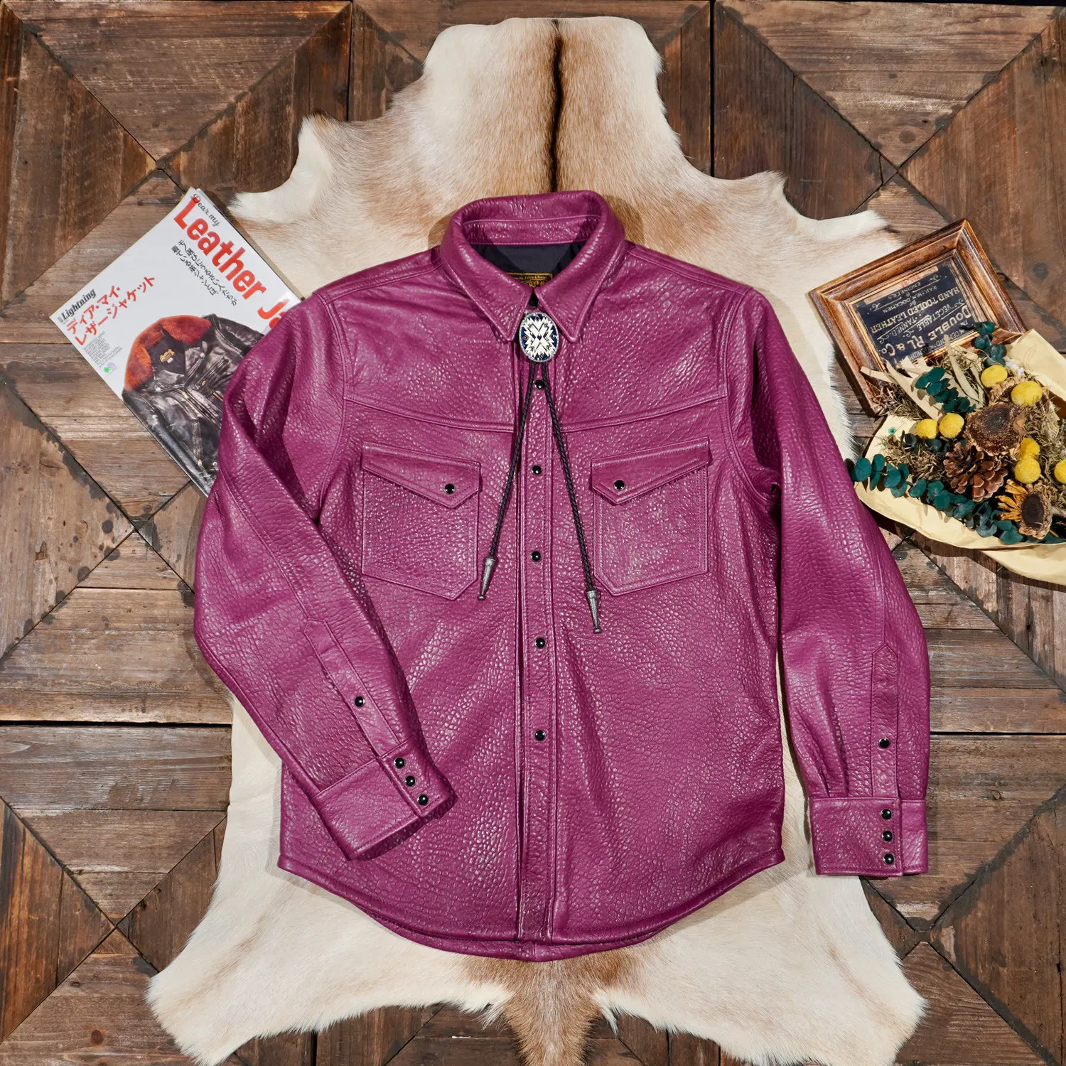 Uncoated New Zealand Deerskin American Vintage Western Denim Leather Jacket Soft Leather Shirt