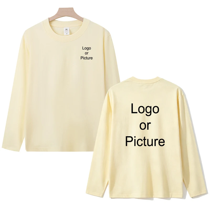 Customized Cotton Long Sleeve T-shirts Men Fashion Personality Printed Round Neck T Shirts Women Casual Daily Tee Tops Camiseta view 4