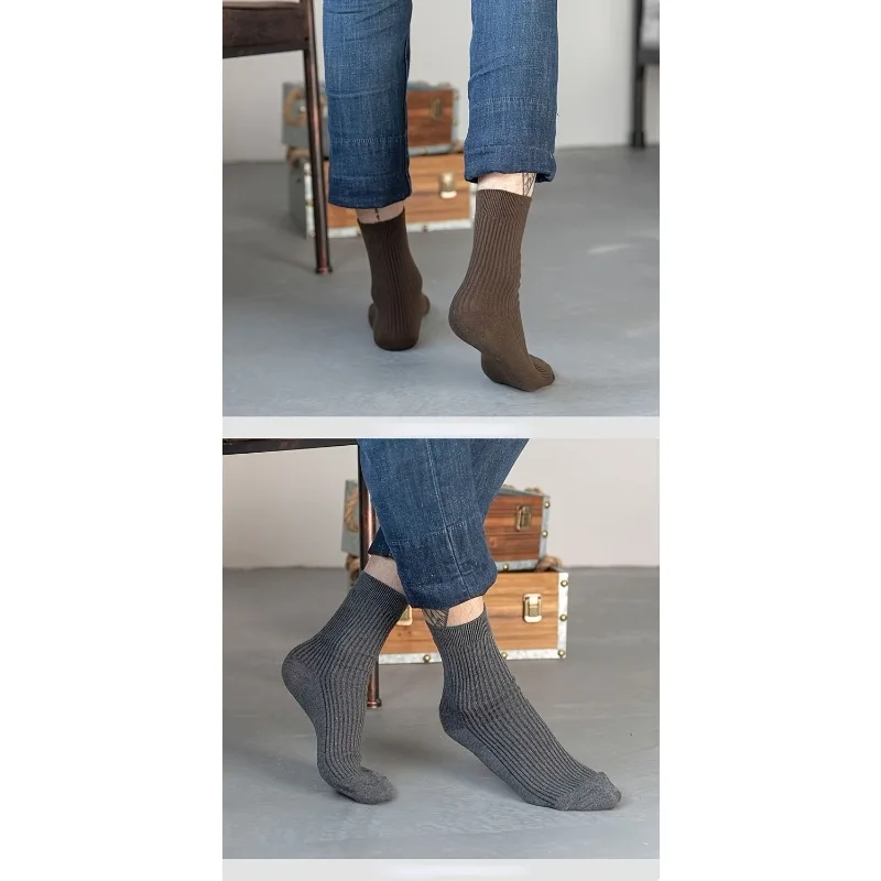 Herrensocken 5-Paar-Set – atmungsaktiv und weich, für alle Jahreszeiten geeignet, geeignet für Freizeitsport, Business-Kleider – Detail 3