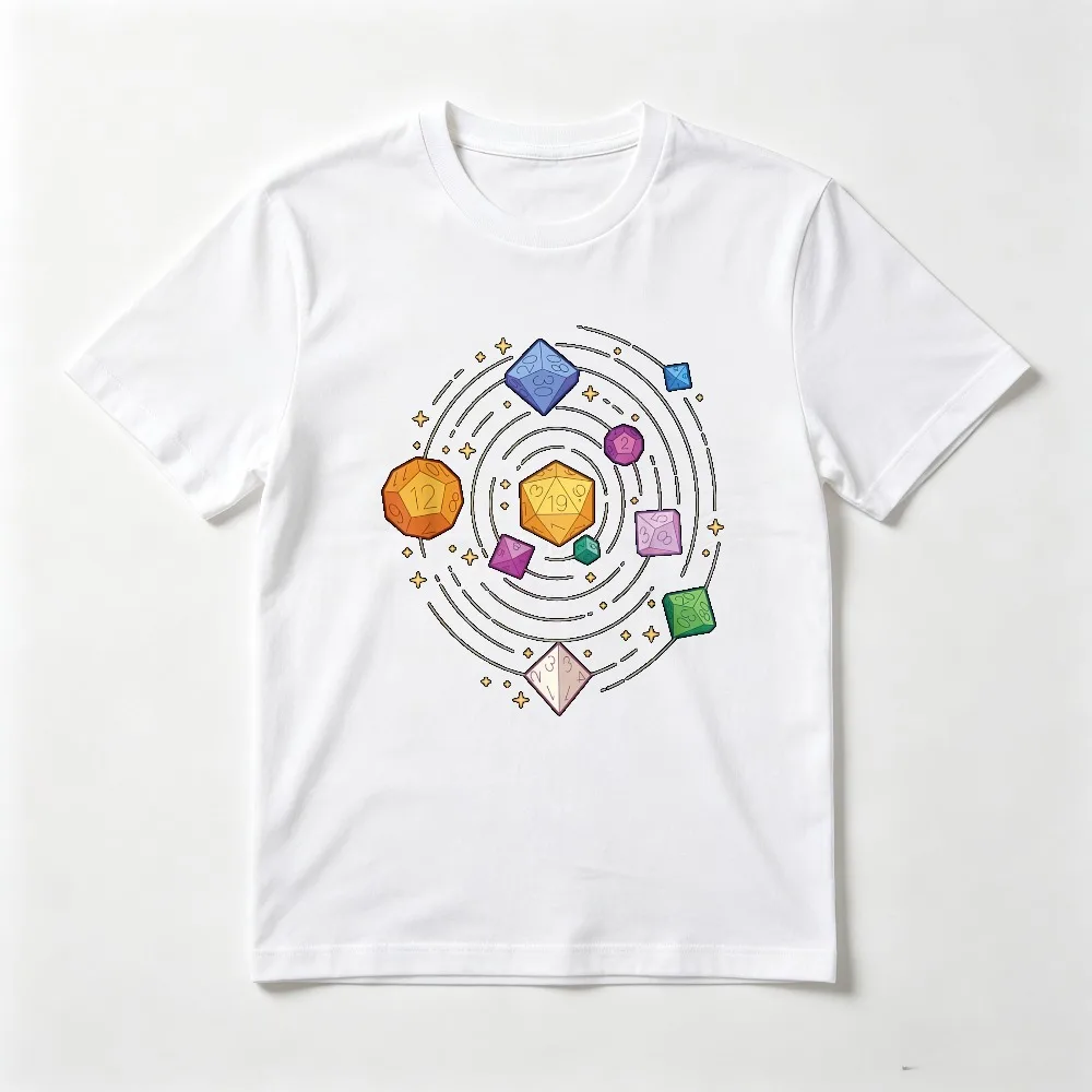 Dice 20 RPG Roleplaying Games Graphic Printed T-Shirt Dungeons and Dragons Design Tshirt O-neck Short Sleeve Casual Fashion Tees