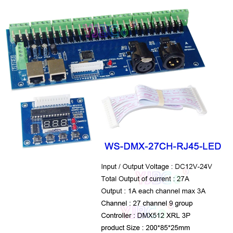 5V 12V 24V 36V DMX512 Decoder 18CH/24CH/27CH/36CH/40CH DMX RGB RGBW LED Controller For LED Strip,Lamp,Module