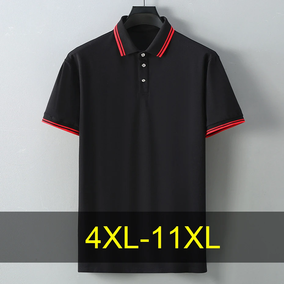

Summer Short Sleeve Polo Shirts Men 11XL Plus Size Polo Shirts Fashion Casual Solid Color Polo Shirts Summer Tops Big Size