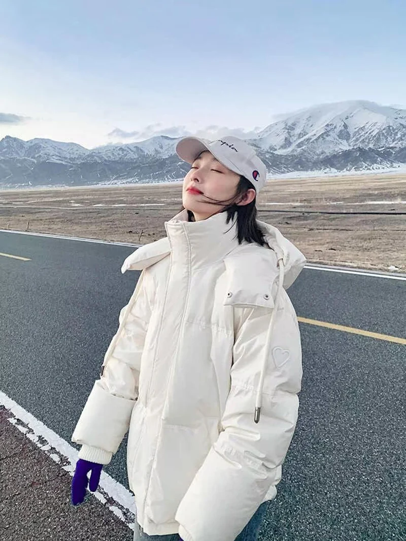 Parkas Womens Nieve Winter Sherpa Quilted Diamond-Decorated Double-Layered Fitted Waistband Full-Zip Turtleneck Insulated Tender