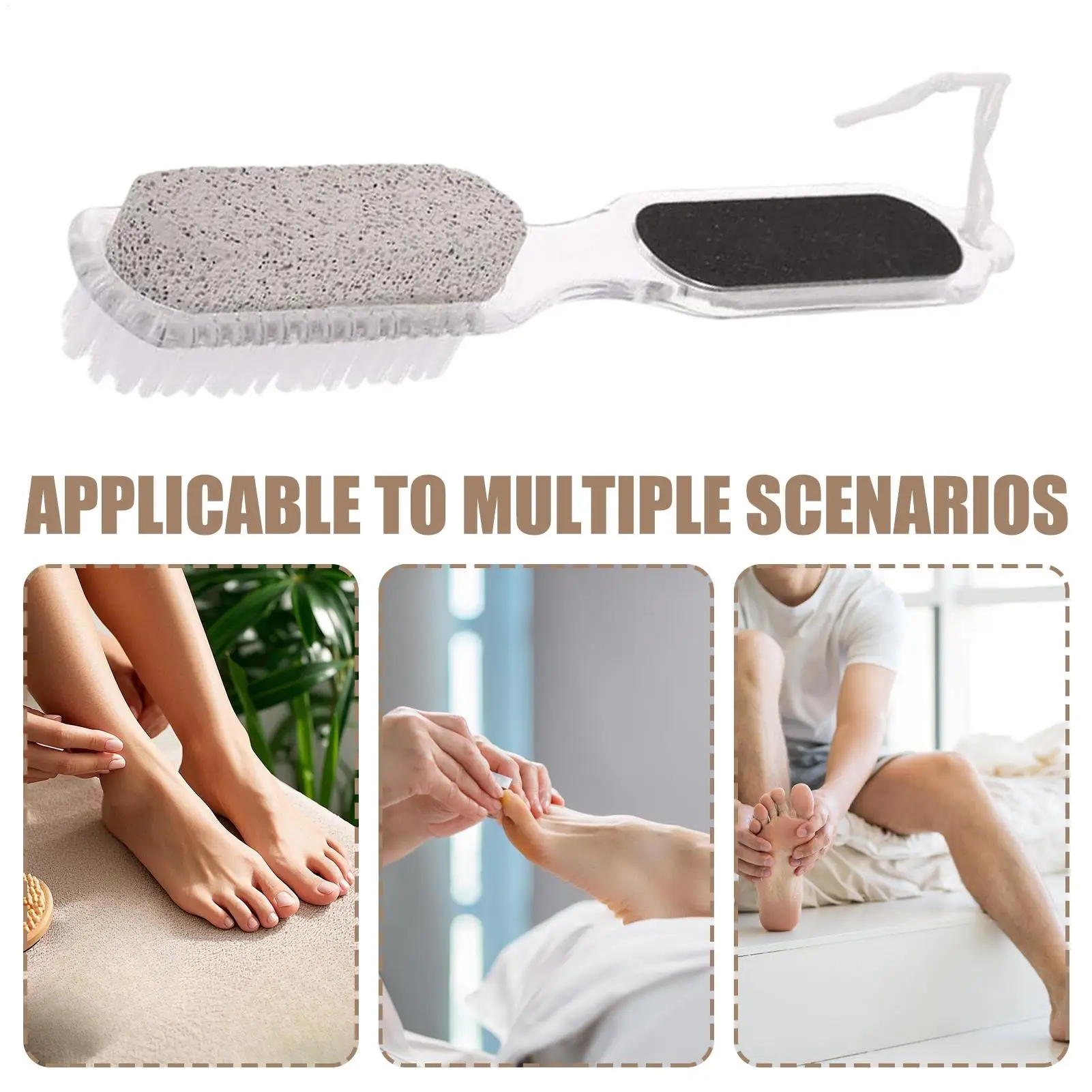 فرشاة قدم مزدوجة الجوانب 4 في 1، مزيل ومزيل للجلد الميت الاحترافي للعناية بالبشرة الجافة والمتشققة والصلبة في المنزل