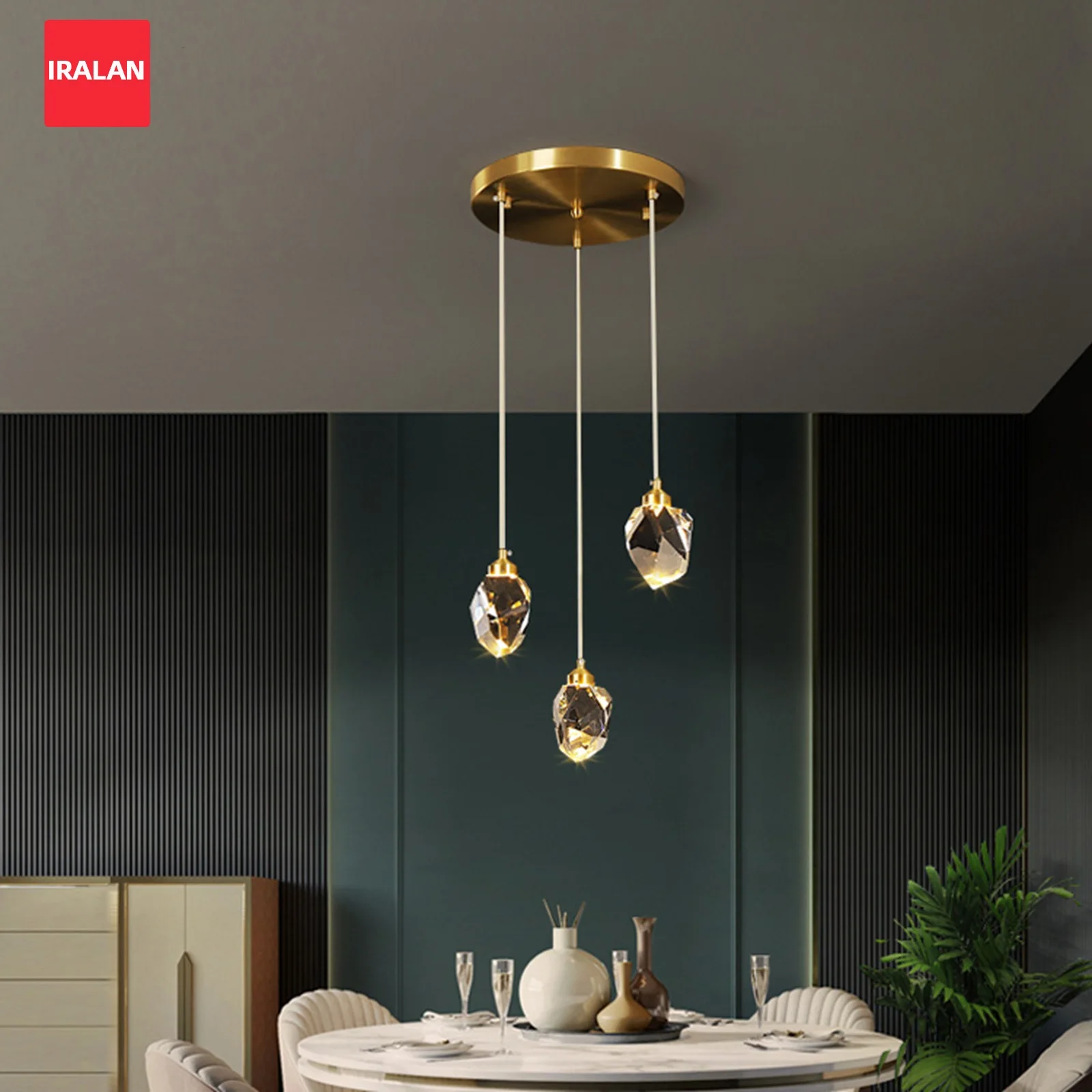 Minimalist chandelier Ceiling Lights Home Decor Items Modern Crystal Gloss Ceiling Pendant Lamp LED Restaurant Lighting Fixtures
