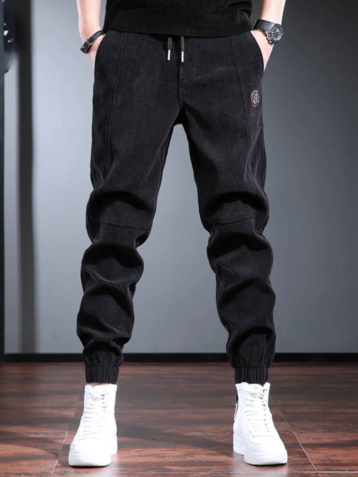 

Men's Harlan Thiened Fce Lined Casual Sports Pants Autumn Winter Loose Fit Trousers Workwear Sweatpants Youth Sle