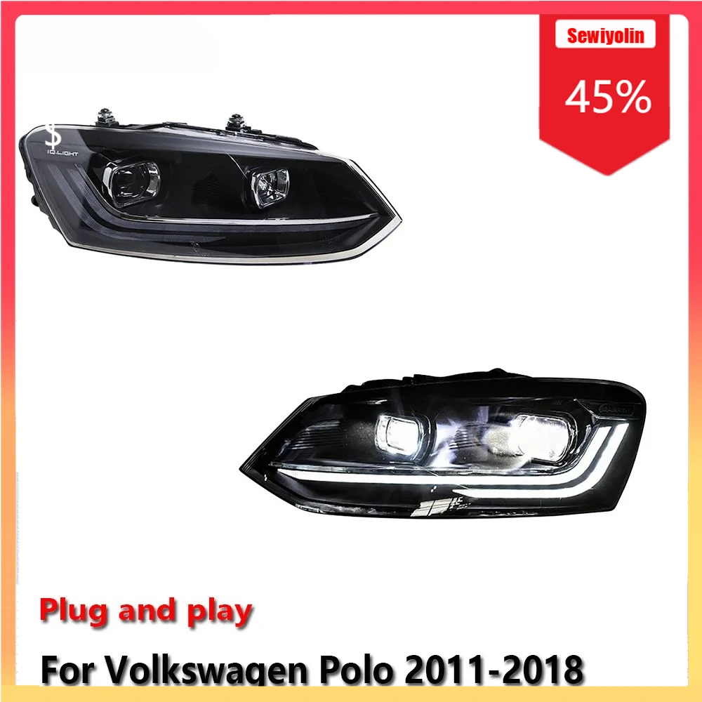 

Car Auto LED Headlight Automobile Parts For Volkswagen Polo 2011-2018 Fog DRL Brake Turn Signal Lamp Plug And Play