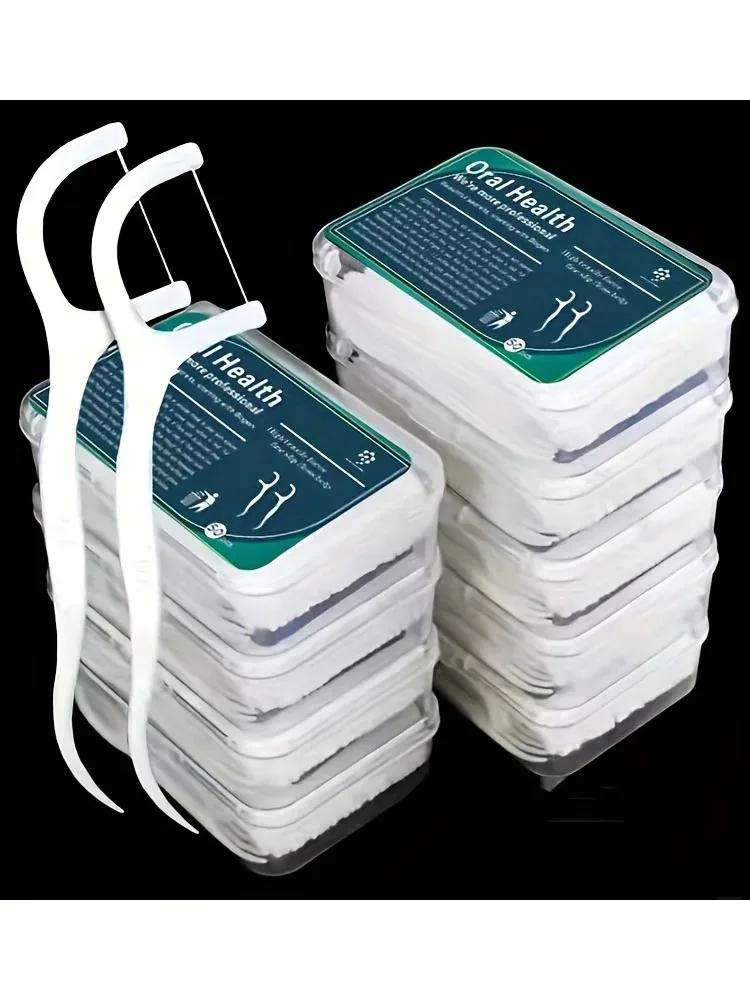 Fil dentaire 50 pièces, fil dentaire pour un nettoyage en profondeur et des soins bucco-dentaires adaptés, cure-dents jetables portables pour les voyages et l'usage quotidien