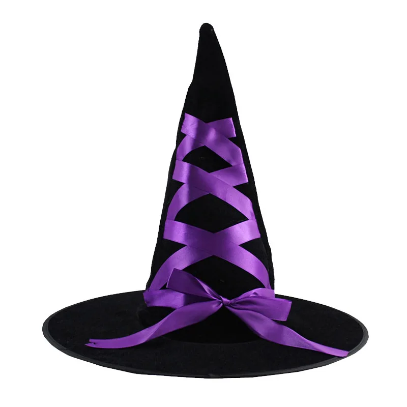 Children Halloween Party Accessories Dress Up Girls Witch Vampire Headbands Kids Witch Hat Broom Girl Black Headband