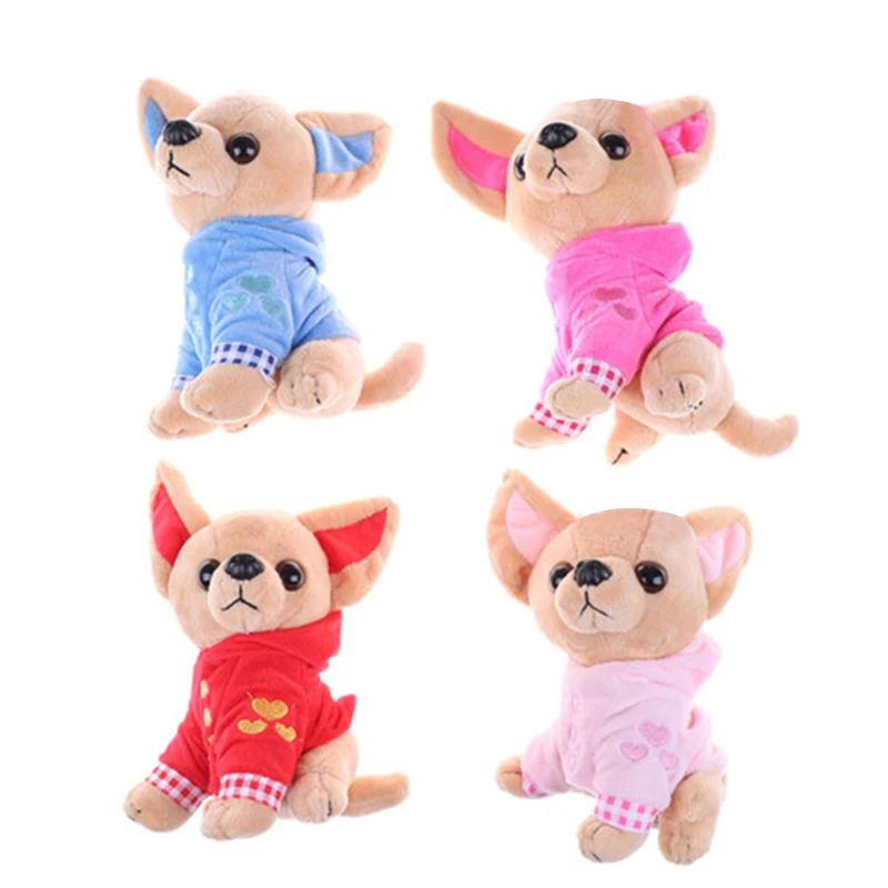 1Pcs 17Cm Chihuahua Puppy Kids Toy Kawaii Simulation Animal Doll Birthday Gift For Girls Children Cute Stuffed Dog Plush Toy