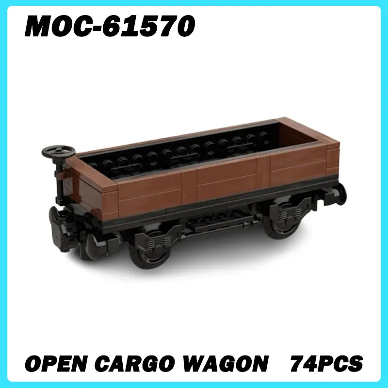 

MOC-61570 Мини-поезд серии коричневый открытый грузовой вагон Коллекционная образовательная модель кирпичная головоломка игрушка подарки на день рождения для детей 74 шт.