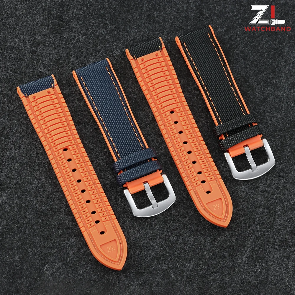 For Any Brand Waterproof Rubber Watch Strap Men Women Bracelet 18/19/20/21/22/24mm Wristband Blue Orange Green Yellow Watchband - view 4