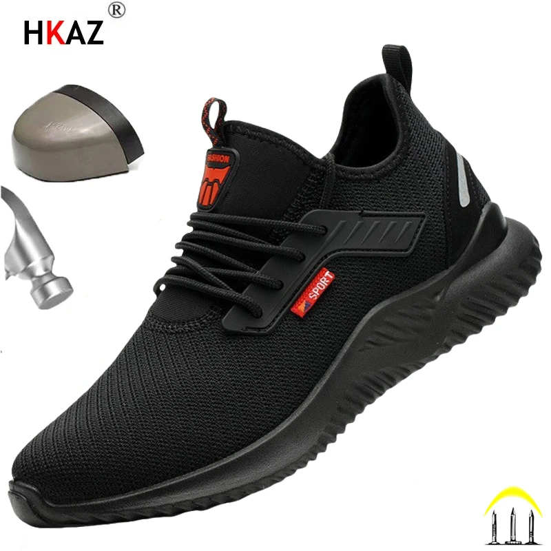 

New Styles Men Safety Boots With Steel Toe Cap Anti-smash Work Sneakers Safety Shoes Men Indestructible Protective shoes
