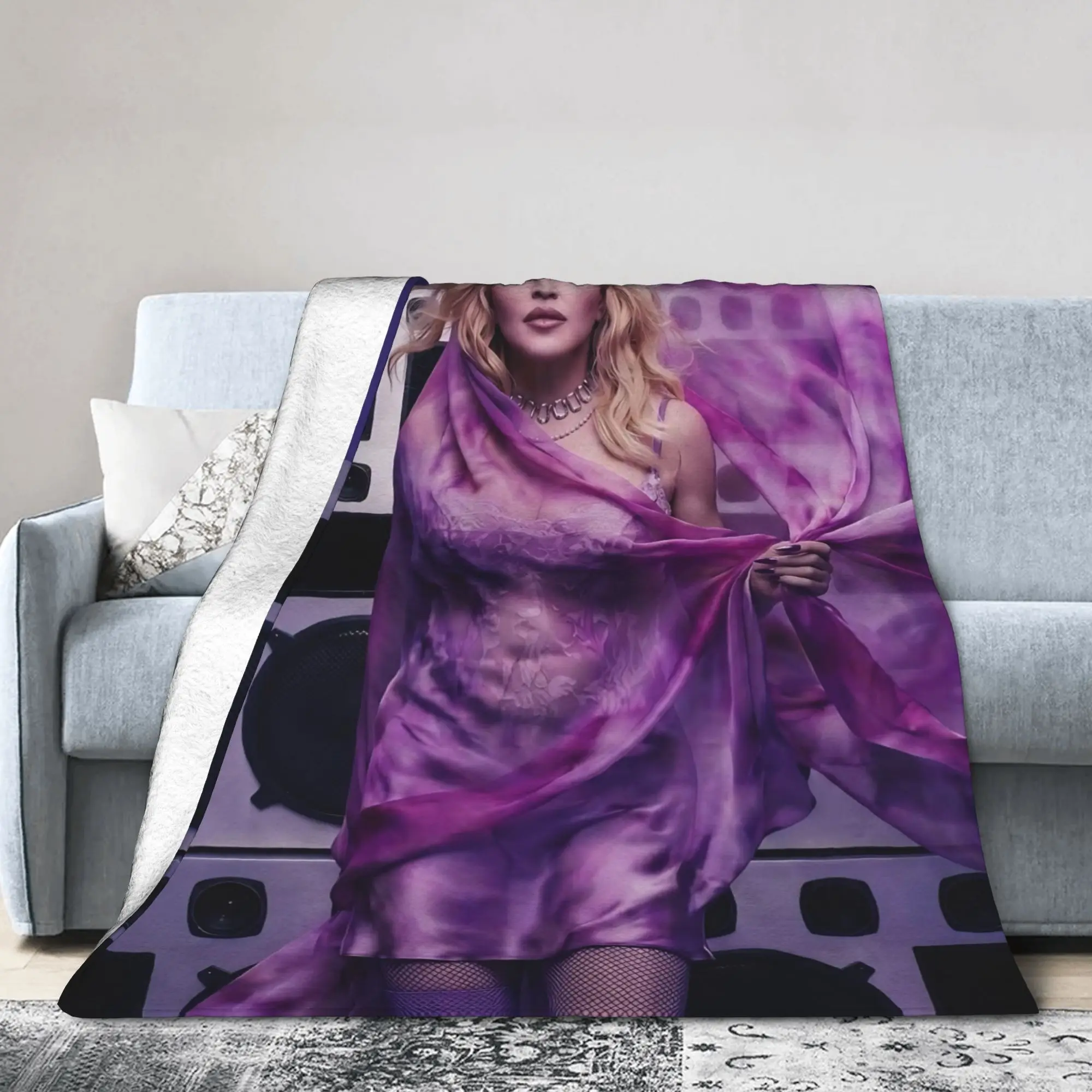 M-Madonna Confessions II Album Blankets Fleece Summer Air Conditioning Thin Throw Blankets for Bed Couch Plush Thin Quilt