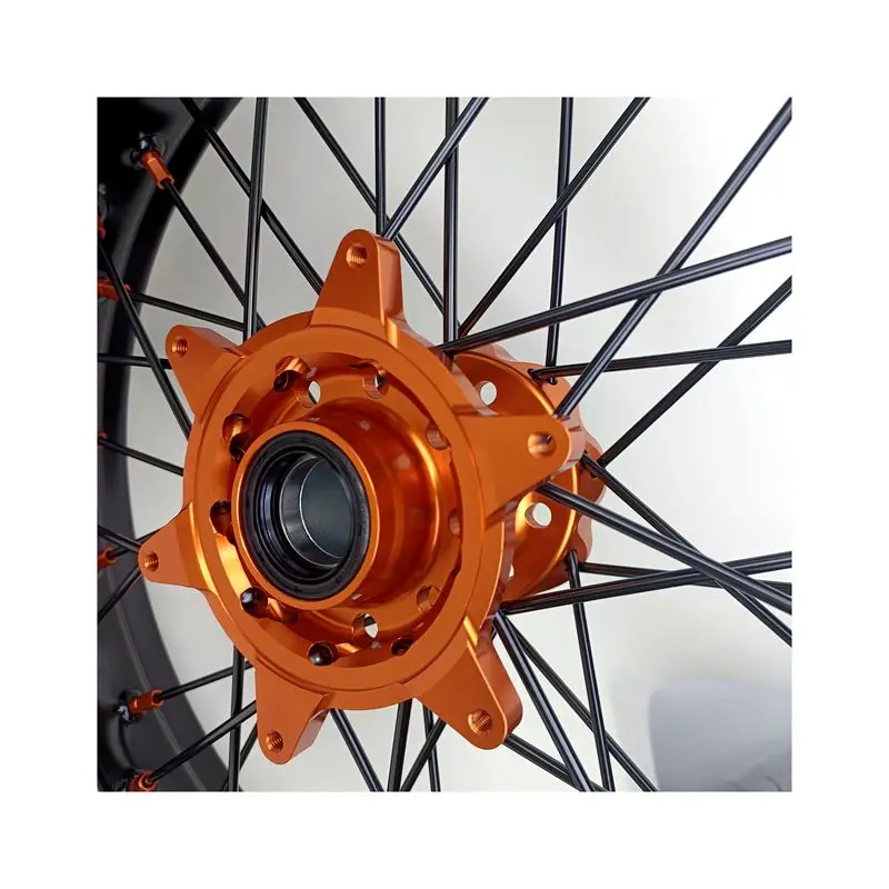 

Years Motorcycle Spoke Wheel Kit with Orange Anodized Hub for Dirt Bike
