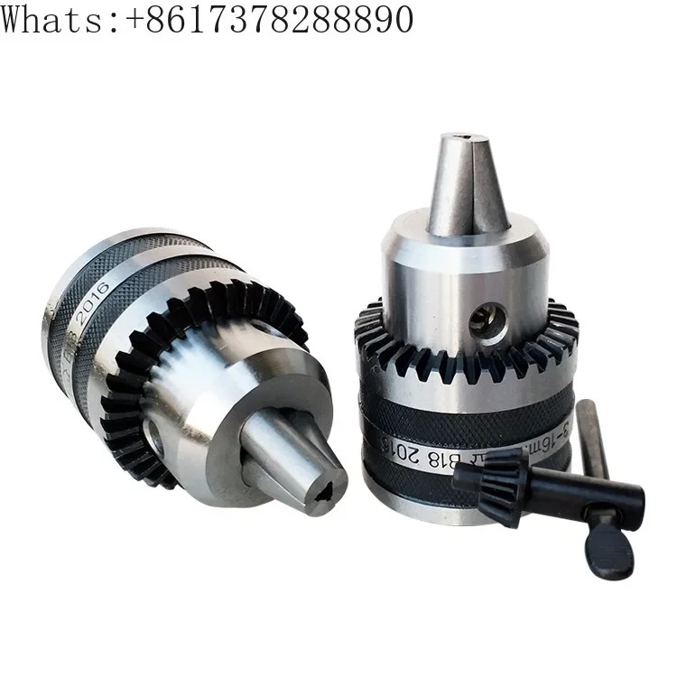 Wrench-type drill chuck Tapered hole of lathe milling machine is connected with three-jaw bench drill chuck 1-13 3-16 5-20 B18.