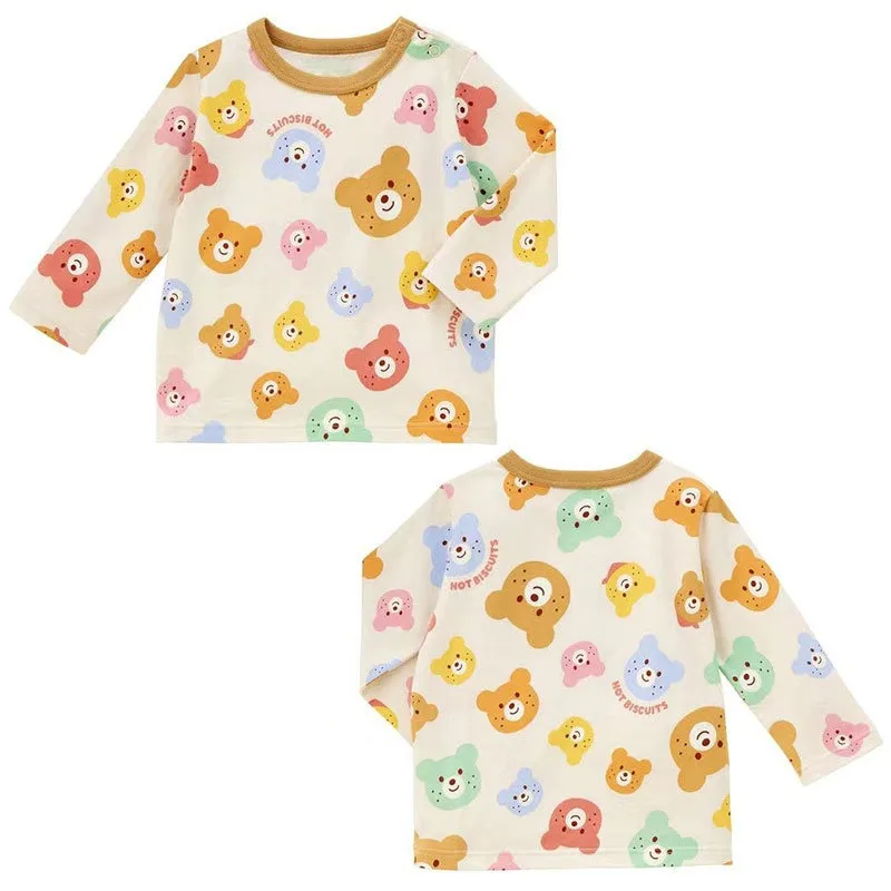 

Осенние детские футболки с длинными рукавами, японская милая футболка с принтом медведя HB, базовая рубашка, одежда для мальчиков, топы для мальчиков
