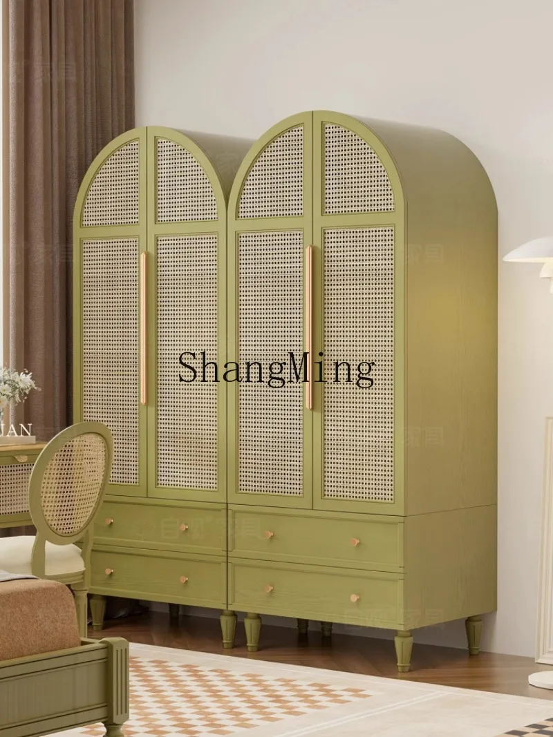 

CL wardrobe pure natural rattan combination wardrobe two-door small apartment hanging wardrobe