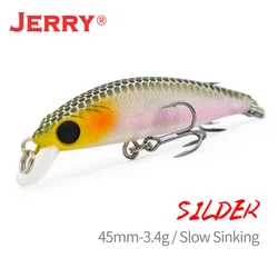 Jerry Silder Ultralight Spinning Fishing Lures Micro Minnow Lure Hard Bait Slow Sinking Jerkbait Crankbait Trout Bass Lures 45mm
