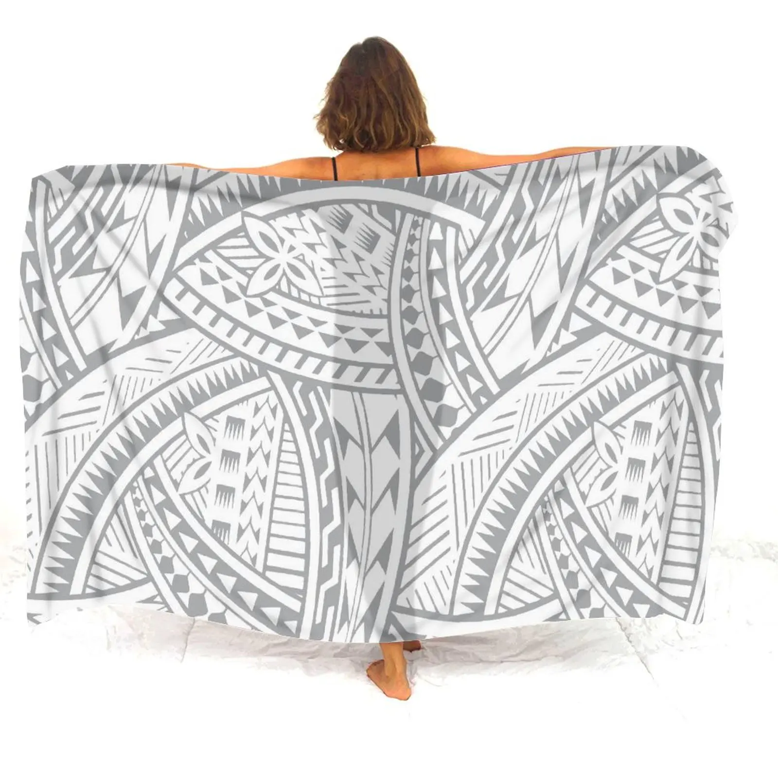 Samoa Island Club Ladies Sarong Custom Floral Print Polynesian Style Summer Beachfront Beach One-Piece Shawl Beach Dress