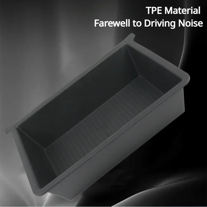 Untuk Tesla Model X 2023 Tempat Penyimpanan Geser Kursi TPE Kotak Penyimpanan Tersembunyi di Bawah Kursi Depan Aksesoris Interior Mobil