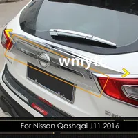 For Nissan Qashqai J11 2014-2017 ABS Chrome Tail Gate Door Cover Trims Rear Trunk Molding Bezel Sticker Garnish Car-Styling