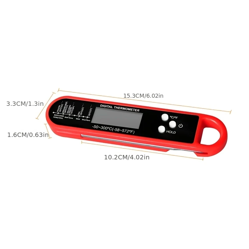 Digitales Küchenfleischthermometer mit Touchscreen-LCD-Display und Timer-Kochmodus zum Grillen – Präzisionssonde – Detail 9