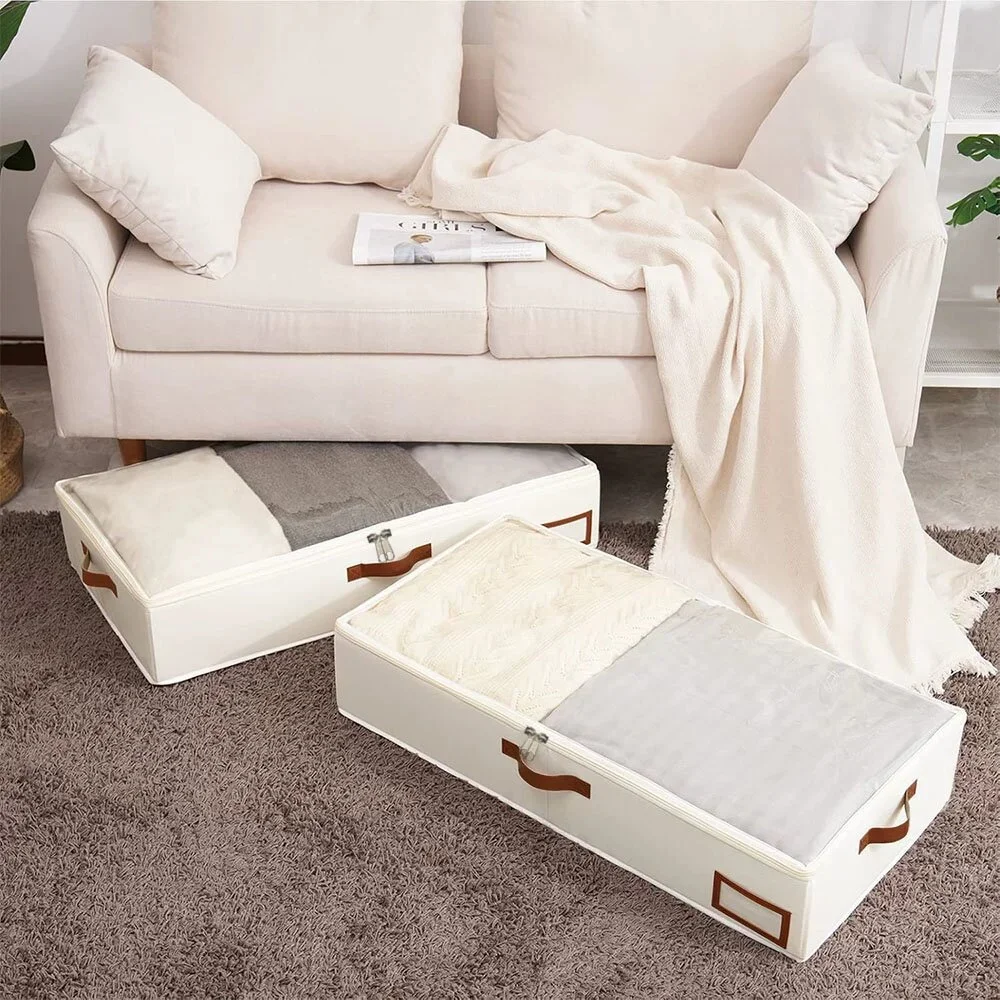 Underbed Cotton Quilt Storage Bag, Moisture-proof and Dust-proof Clothing Quilt Sorting Bag, Foldable Storage Box