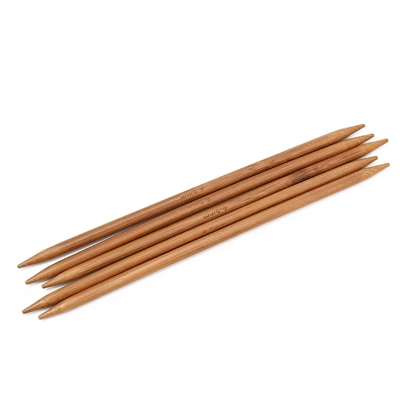 5pieces/lot 20cm Bamboo Knitting Needles Crochet Hooks Double Pointed Bamboo Needles Sweater Weaving Needle