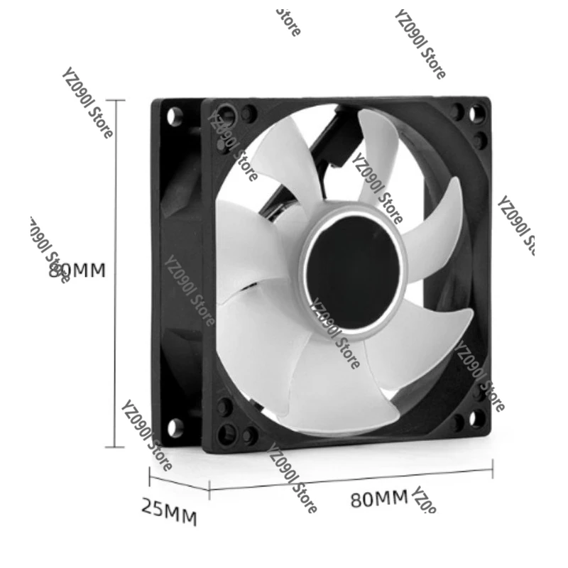 

Вентилятор S8A/S9A, 8/9 см, PWM, серия контроля температуры ARGB, бесшумный, черно-белый, двухцветный, охлаждающий вентилятор для киберспорта